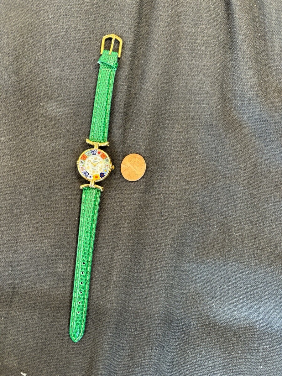 18kt Gold Plated Original Murano Glass Women’s Watch Murano Glass Murano Millefiori Watch with Leather Band  main image 4