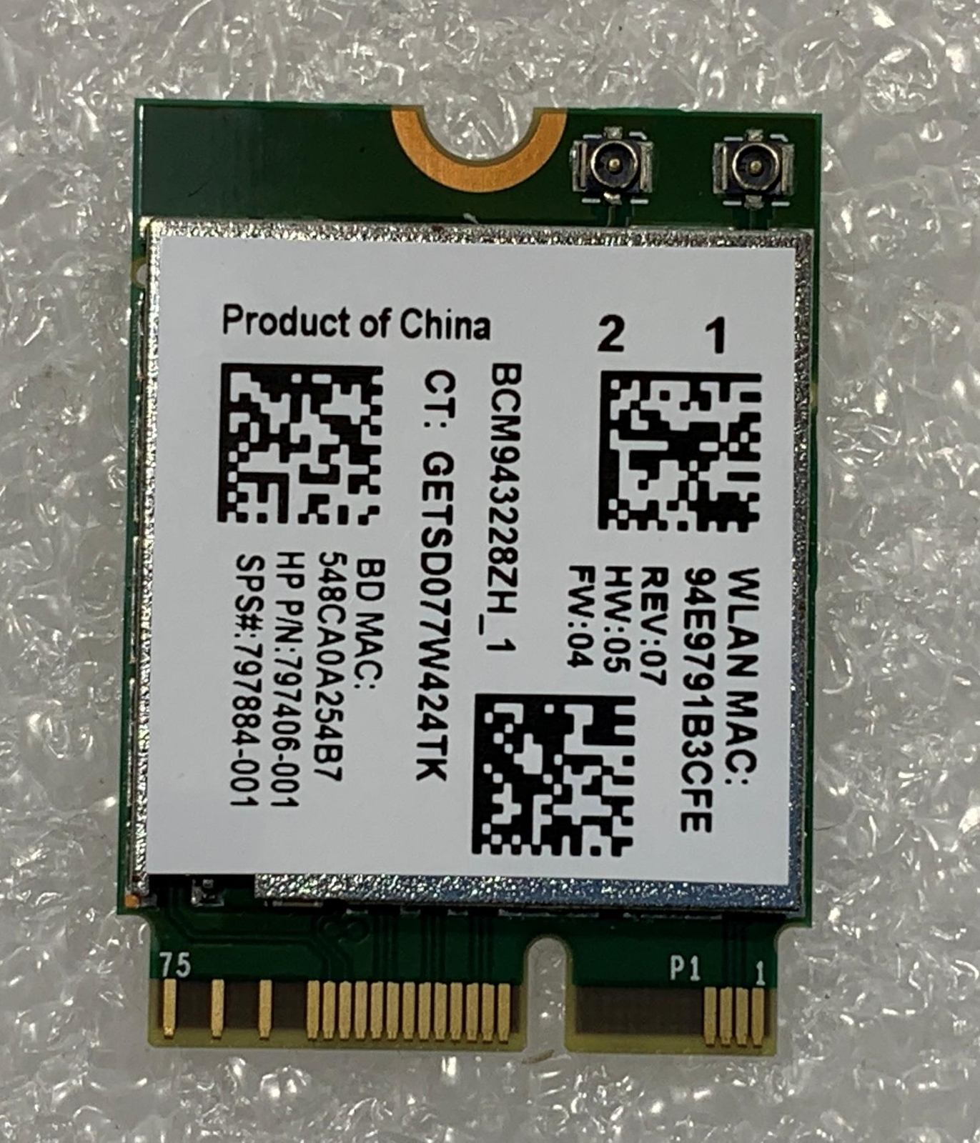 797884-001 797406-001 797884-001 Broadcom BCM943228Z Dual band  