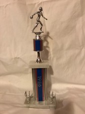 Vintage Ladies Bowling Trophy 1986 18" tall Italian Marble