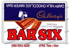 RETRO CADBURY'S BAR SIX CHOCOLATE BAR WRAPPER NEW JUMBO FRIDGE MAGNET OR KEYRING