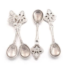 20pcs Tibetan Alloy 3D Spoon Pendants Retro Charms Antique Silver Findings 59mm