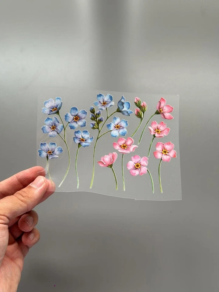 Blumen Set zum Aufbügeln (Blumen, Bügelbilder, Applikation für Schuhe, Kleidung) - Bild 2 von 3