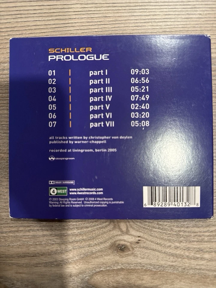 Schiller CD PROLOGUE US-Import, Digipak, sehr guter Zustand, Selten - Bild 2 von 3