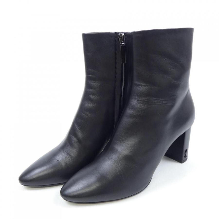 Stivali corti Saint Laurent neri in pelle con cerniera laterale taglia 39 uomo autentici