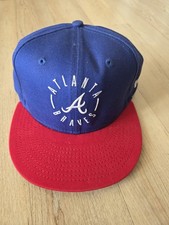 Atlanta Braves MLB Baseball Hat Snapback PINK Brand Blue Color