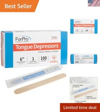 Senior Tongue Depressors 6" - 100 Sterile Hardwood Sticks for Medical Crafts