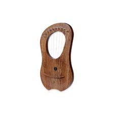 10 Strings Lyre Harp Brown White Chain Design for Beginner with Brown,White