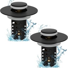 Upgraded Bathroom Sink Drain Strainer Hair Catcher 2PCS Universal 3 in 1 Pop-up