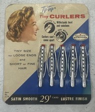 Vintage New Tip Top Curlers 5 Pack Pure Aluminum 40's 50's No 2179