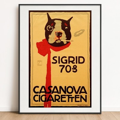 Hohlwein Poster Druck - Casanova Zigaretten Vintage Poster Kunst Hund Kunst