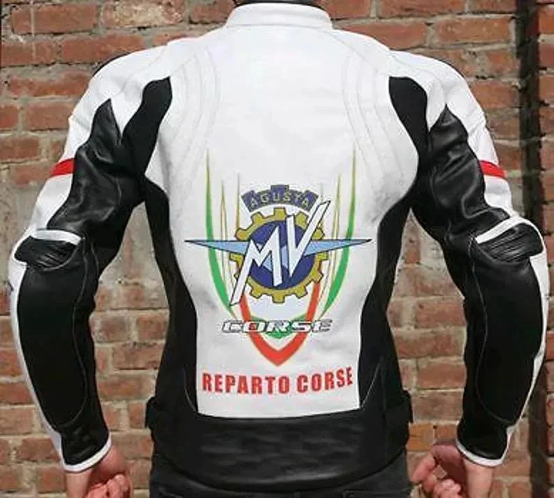 MV Agusta Racing Motorbike Leather Jacket New MV Agusta Motorcycle Biker Jacket - Image 2 of 4