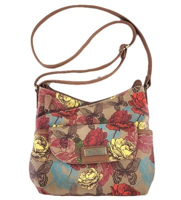 MultiSac Floral Butterfly Crossbody Purse Adjustable Shoulder Bag Boho