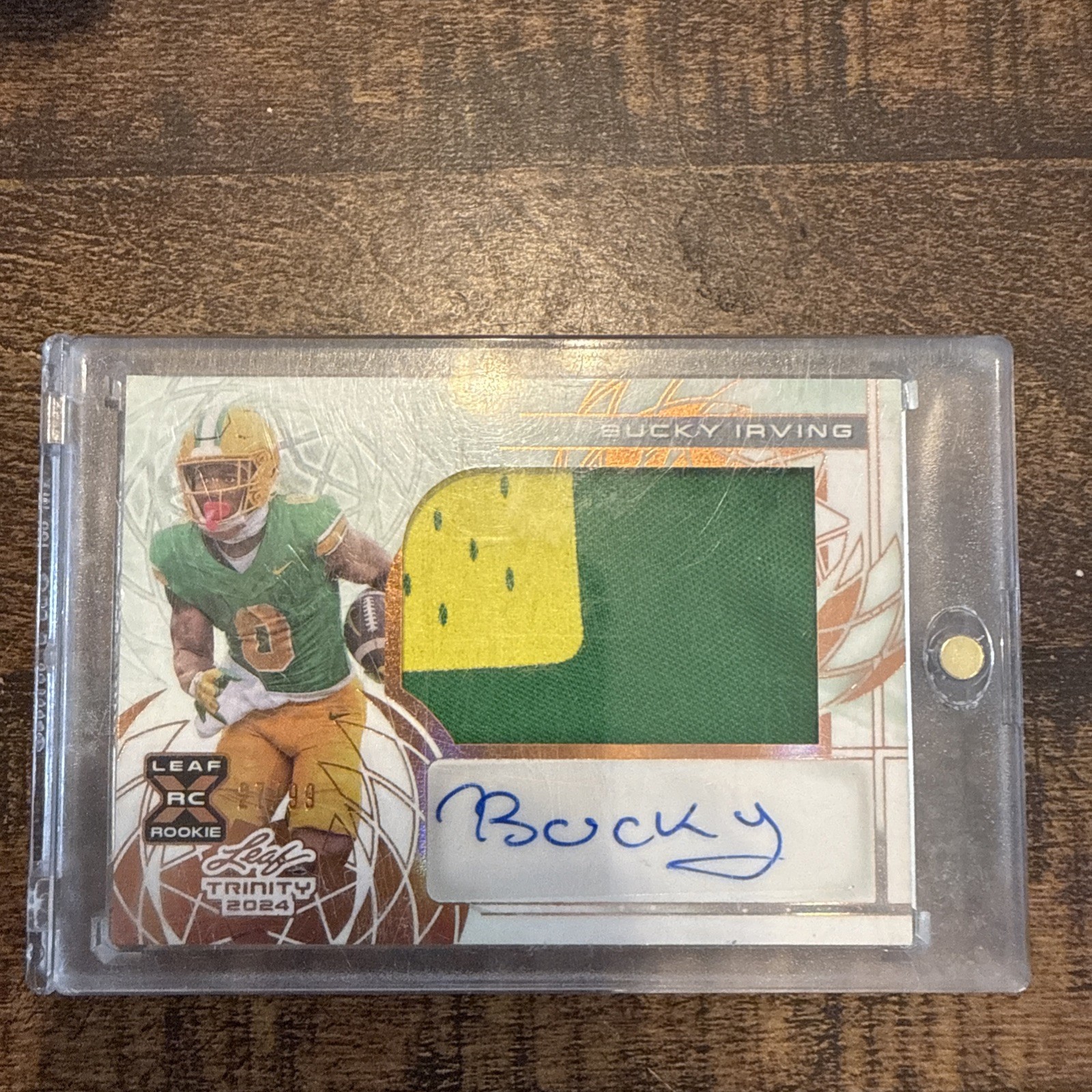 Bucky Irving Leaf Trinity Patch Autographs #PABI1 Base