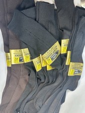 Vintage Mens Cable Slack Socks 10-13 Kmart Black/Brn Pair USA Stretchy Deadstock