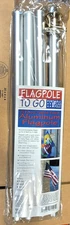 Flagpole-To-Go Portable Flag Pole 5 Foot Tall / 4 Tube Aluminum Flagpole, New