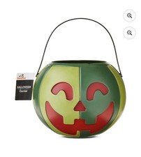 Summerween Watermelon Pumpkin Bucket Halloween Pail Trick or Treat NWT Blow Mold