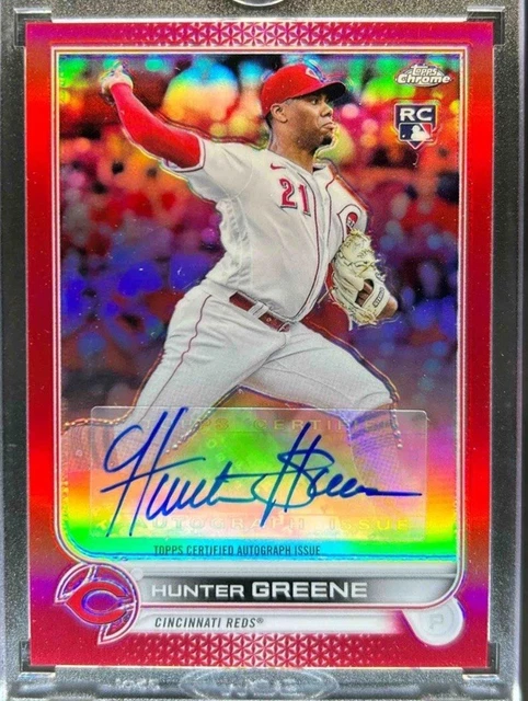 2022 Topps Chrome Hunter Greene Red Refractor RC Auto #’d /5, Autograph Rookie