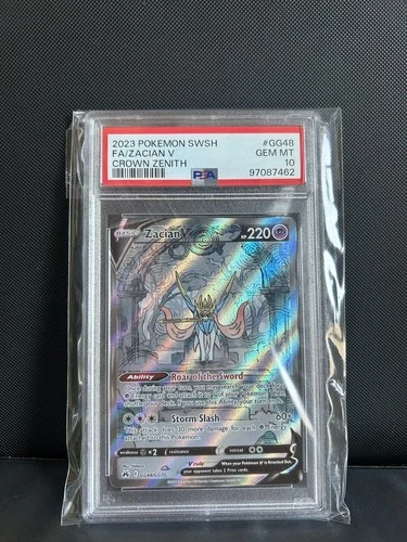 PSA 10 Zacian V GG48/GG70 Pokemon Crown Zenith Galarian Gallery Card