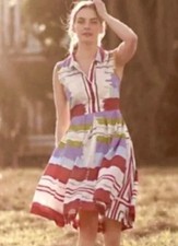 NWT Anthropologie CHROMATIC CANVAS SHIRTDRESS Sz 4 Cotton Dress w/ Pockets