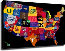 College Football Team Logo Poster Picture HD Wall Art Canvas Printing  Artwork