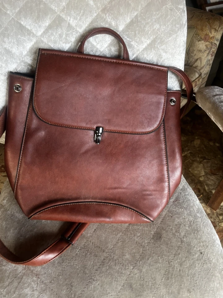 Wink Canguro Moda Bolso de Hombro Mochila Cuero Mujeres Damas Mochila Marrón Foto 2 de 4