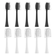 Toothbrush Heads 10 Pack Compatible with Gleem Electric Toothbrush, 5Black+ 5...