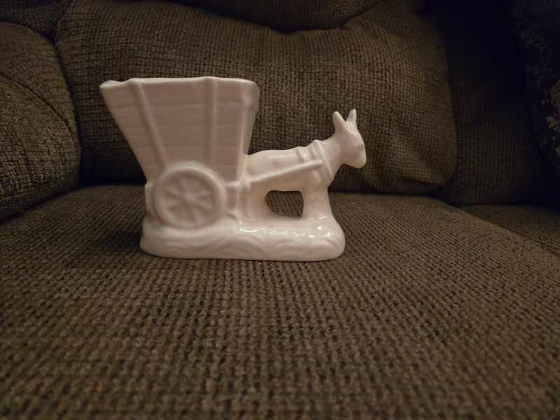 vintage planter - donkey with cart