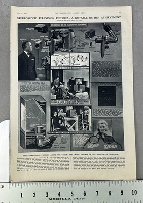 Stereoscopic Television Pictures Vintage Print Ad 1942 Transmitting Apparatus