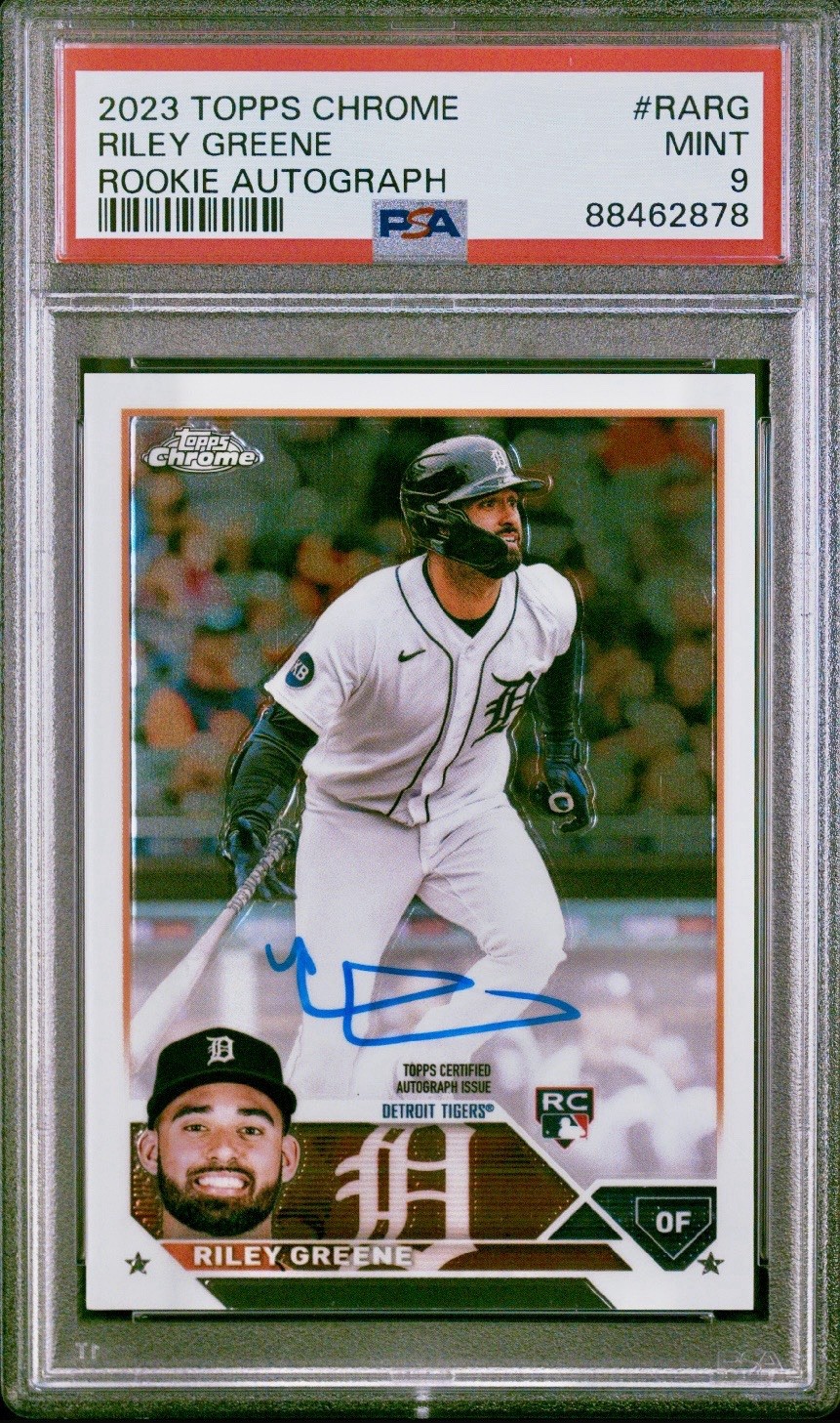 2023 Topps Chrome Riley Greene Rookie On Card Autograph PSA 9