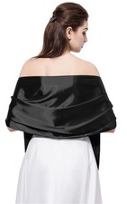 F18 Long Lightweight Satin Shawls Scarves for Women Evening Formal Party