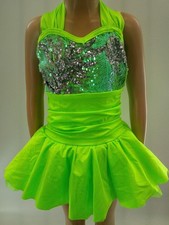 Dance Costume Medium Child Green Costume Gallery 17300 Jazz Tap Musical Sequin