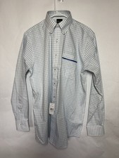 New Brooks Brothers United Men s Blue Plaid Long Sleeve Shirt 15 1/2 34/35