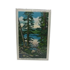 Silver Lake Near Laramie Wyoming Vintage Linen Postcard Art Tone Glo Var Finish