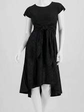 Robbie Bee Women's Black Tie-Front High-Low A-Line Dress Size Large