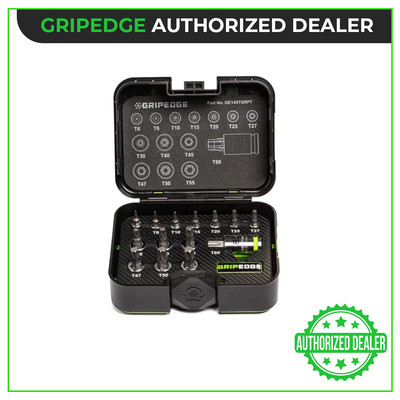 GripEdge Tools GE14STSRPT RPT TORX SET Star Sockets T6 to T60 bits 14-pc