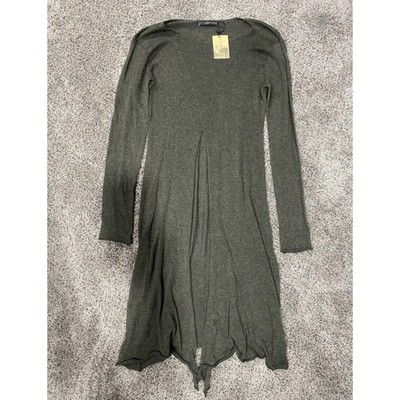 Peruvian Connection Flyaway Tunic Smoky Olive Green Long Sleeve Knit Peru NEW S