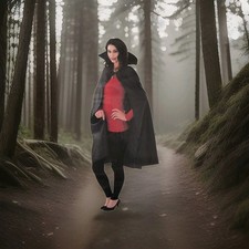 Vampir Umhang Karneval Fasching Halloween Dracula Damen Teufel Kostüm Cape