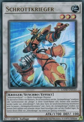 yugioh 1x Schrottkrieger L5DD-DEY33 ULTRA RARE 1AUFLAGE DEUTSCH