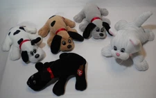 5 Vintage Tonka 1980s Pound Puppies Mini 8" Cat Dog Plush Brown Black Lot
