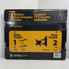 ZeboZap ZZTVA2022 DIY NO Drill Full Motion Gazebo TV Mount,Holds 66lbs - Black