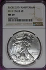 ESTATE FIND 2011 - NGC MS69 American Silver Eagle Dollar! #B52595