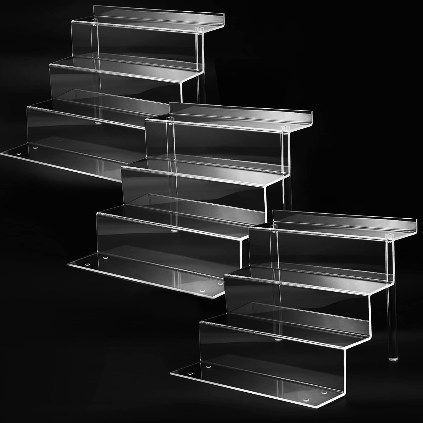 12 Inch Acrylic Shelf for Perfume Organizer in 3 Pack, 4 Tie