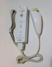 OEM Nintendo Wii Remote Wiimote White w Nunchuck RVL-003