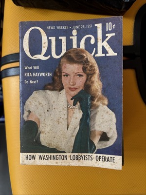 Quick News Weekly Magazine June 25 1951 cover Rita Hayworth