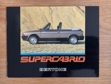 Fiat Strada Ritmo Bertone Supercabrio French Sales Brochure 1985 - Inc. Palinuro