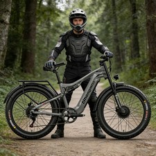 Electric Mountain Bike 26" 2000W Dual Motor Fat Tyre Adults E-Bike 45KM/H Moped