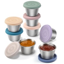 8 Pack Salad Dressing Container To Go, 2.4oz Small Condiment Containers with ...