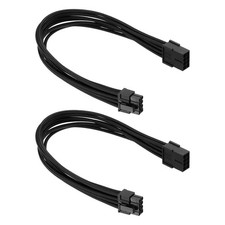 PCIe Cable 8 Pin Male to 8 Pin Male 300mm, 2Pcs GPU Power Supply Cable Black