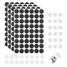 216Pcs Screw Hole Stickers and 200Pcs 18mm Screw Cover Caps, White