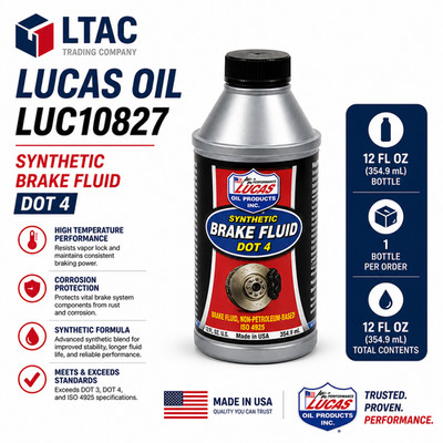 LUCAS OIL LUC10827 Synthetic DOT 4 Brake Fluid 12 oz Bottle